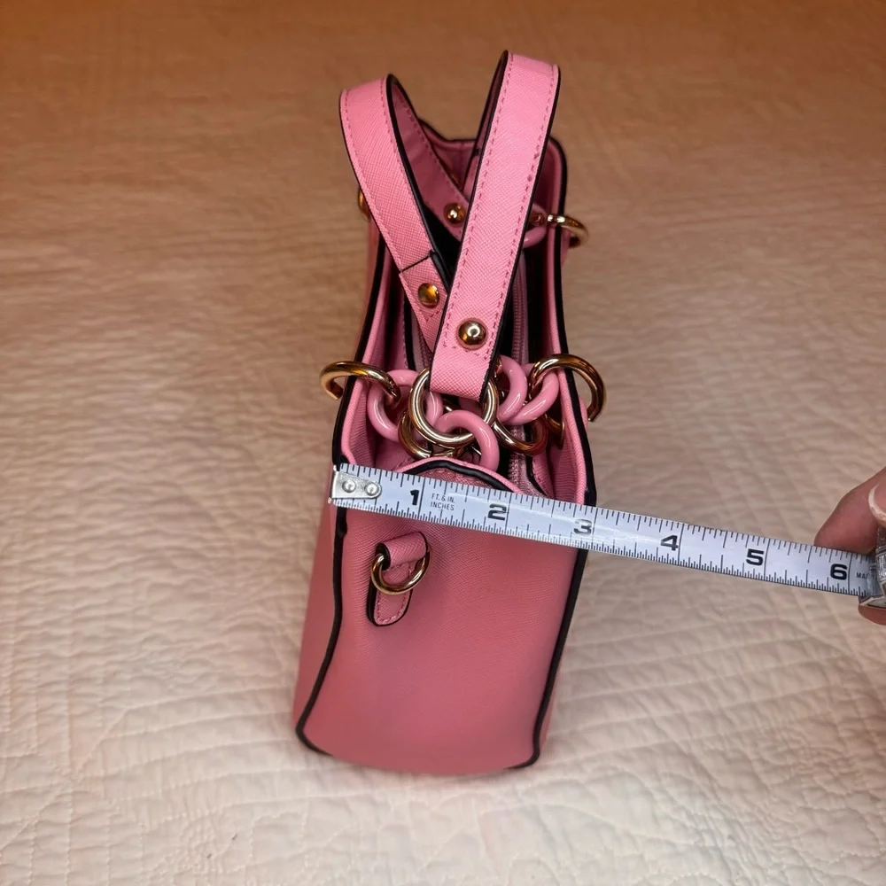 Pink Dainty Handbag with Gold Accent on Handles